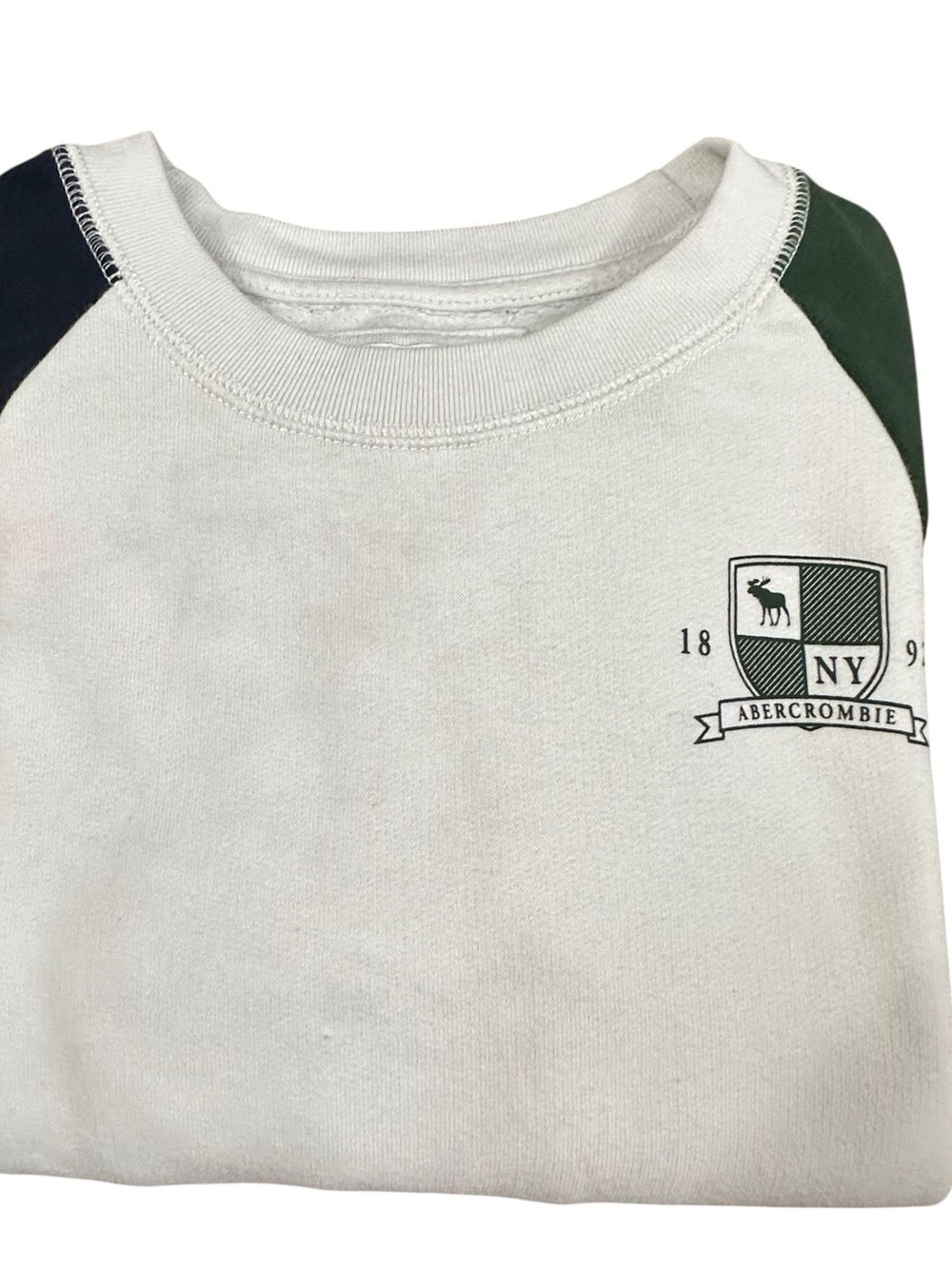 Abercrombie Kids Boys Crewneck Sweatshirt Size 9/10 Green Blue Colorblock